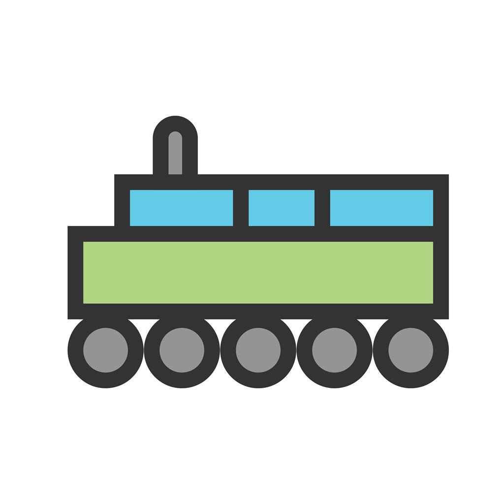 Toy Train II Line Filled Icon - IconBunny