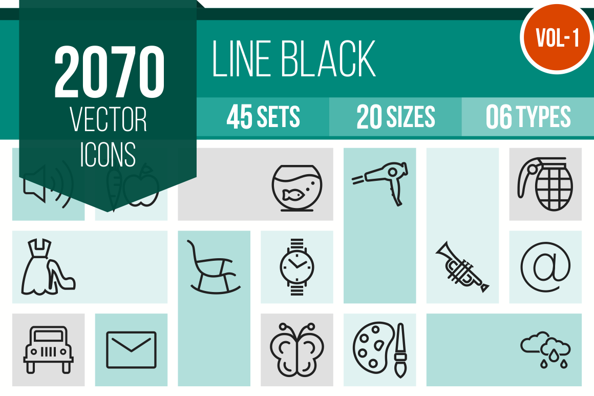 2070 Line Icons Bundle - Overview - IconBunny