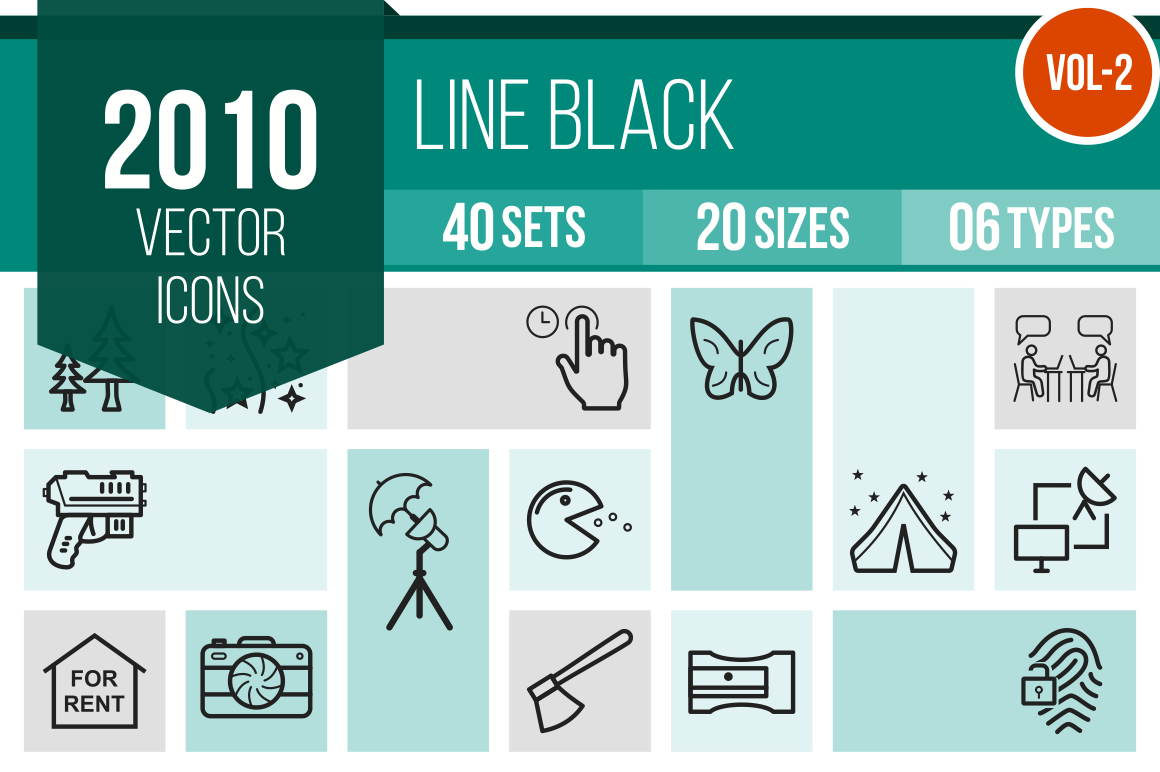 2010 Line Icons Bundle - Overview - IconBunny