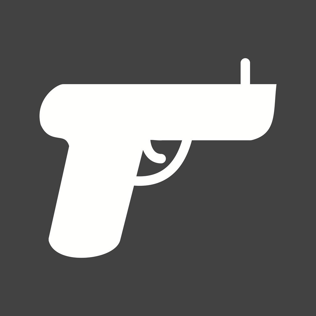 Toy Gun Glyph Inverted Icon - IconBunny