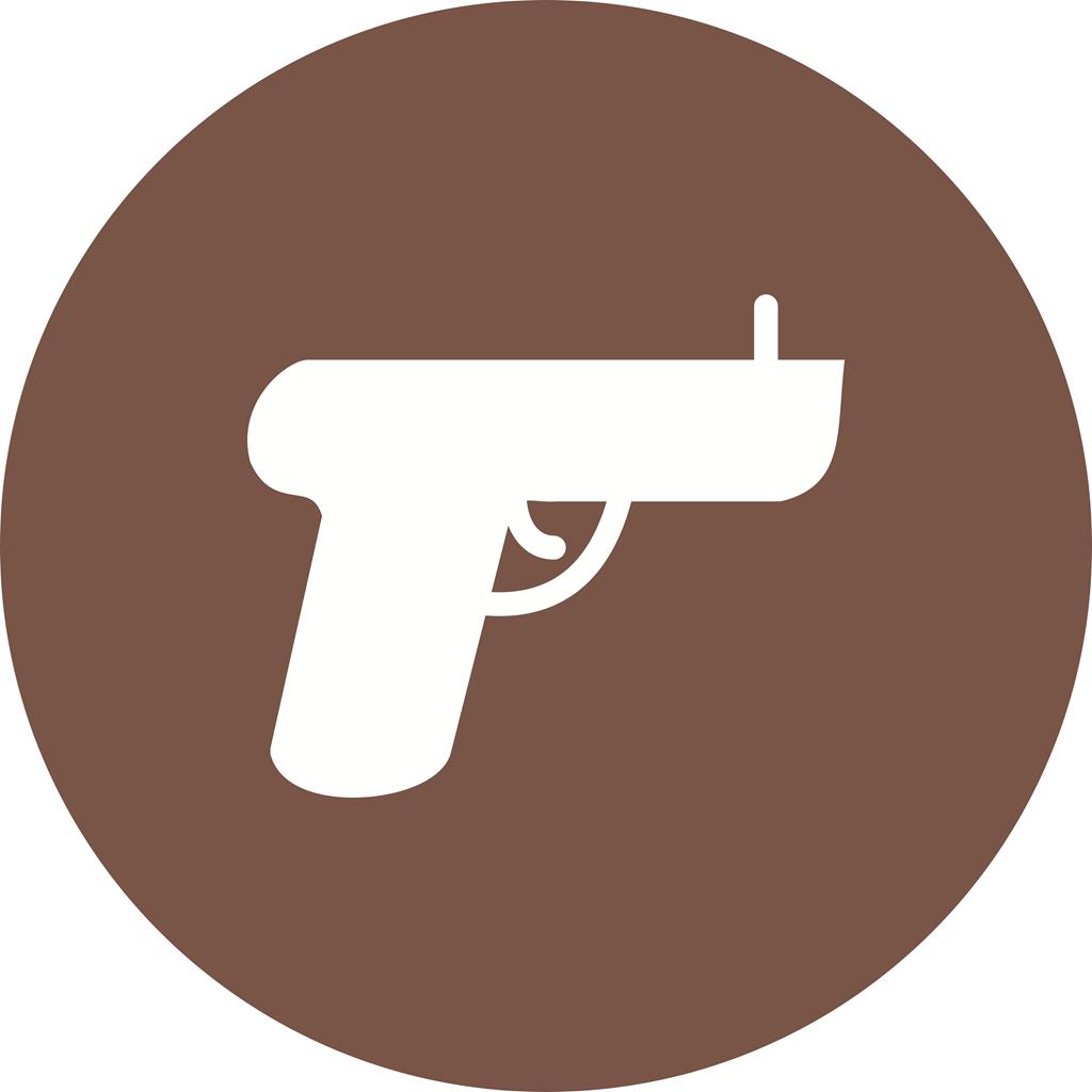 Toy Gun Flat Round Icon - IconBunny