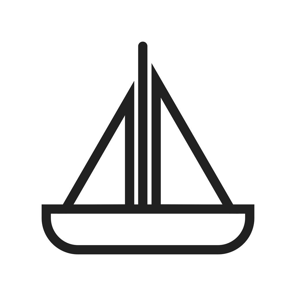 Toy Boat Line Icon - IconBunny