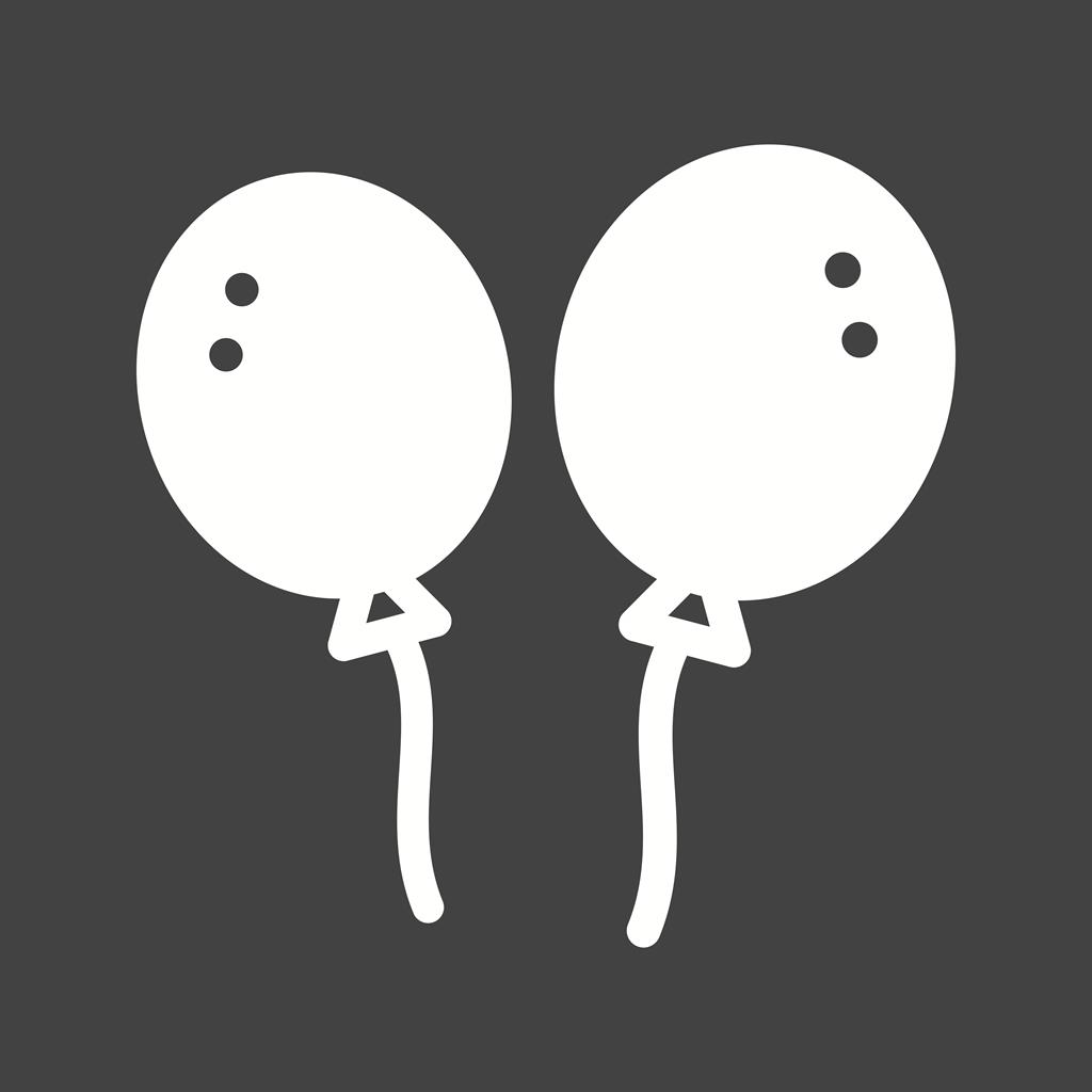 Balloons Glyph Inverted Icon - IconBunny