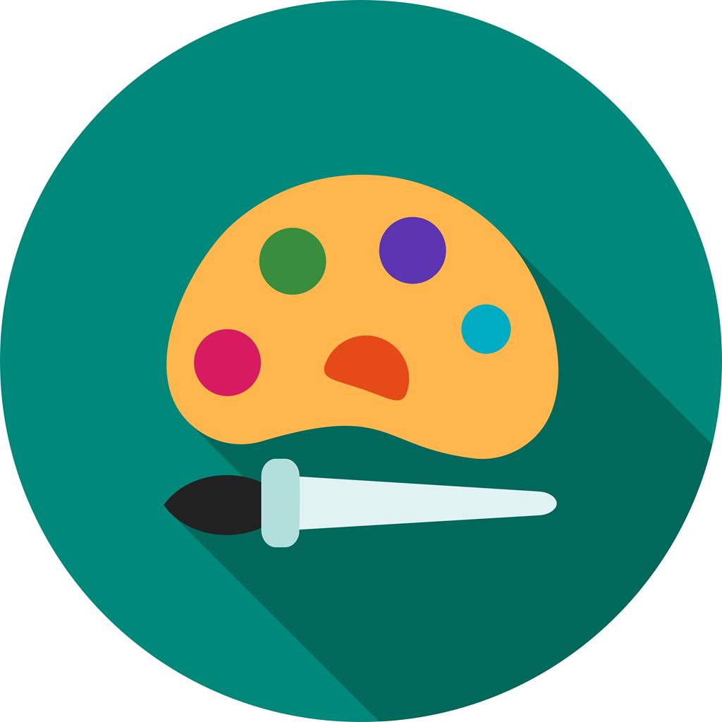 Paint Colors Flat Shadowed Icon - IconBunny