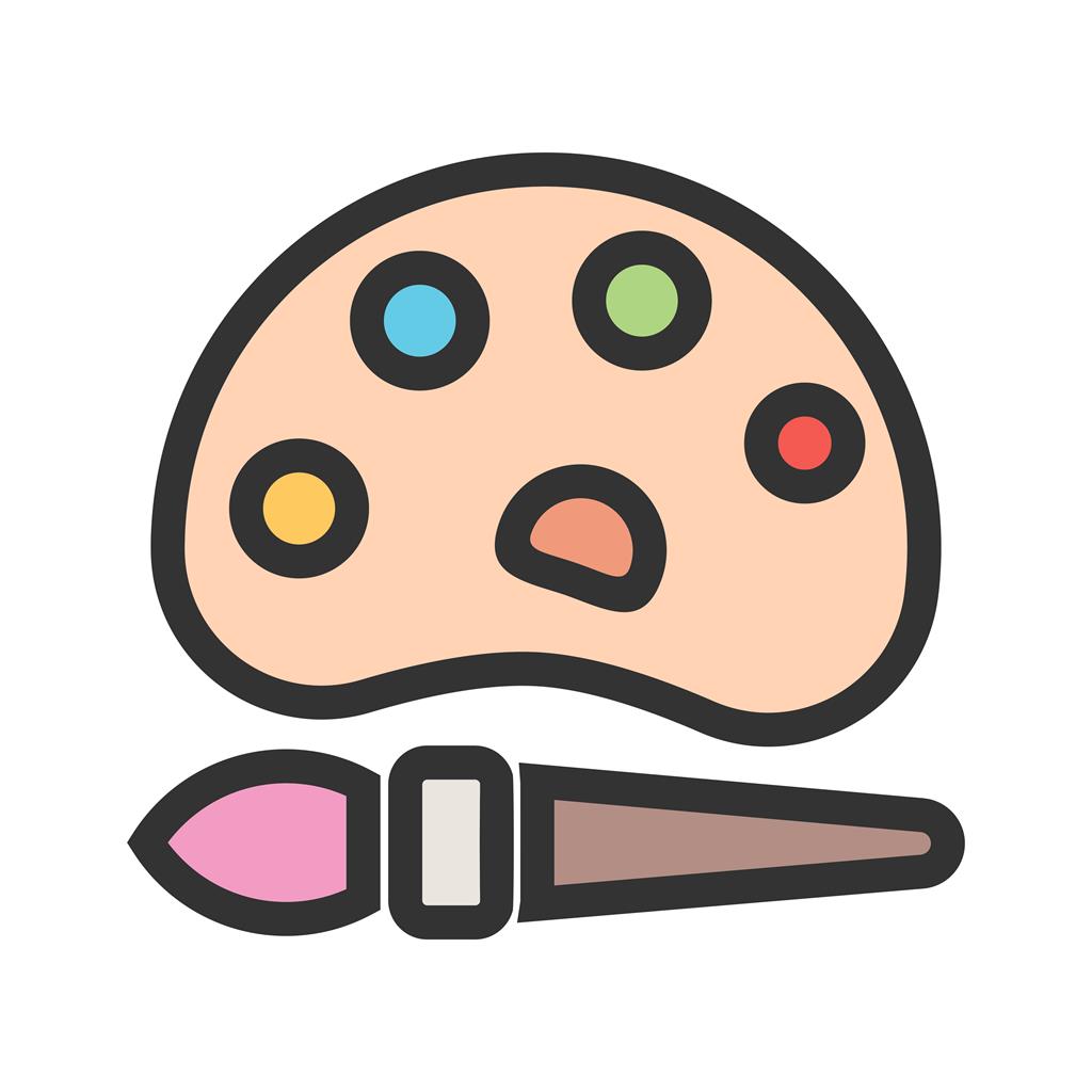 Paint Colors Line Filled Icon - IconBunny