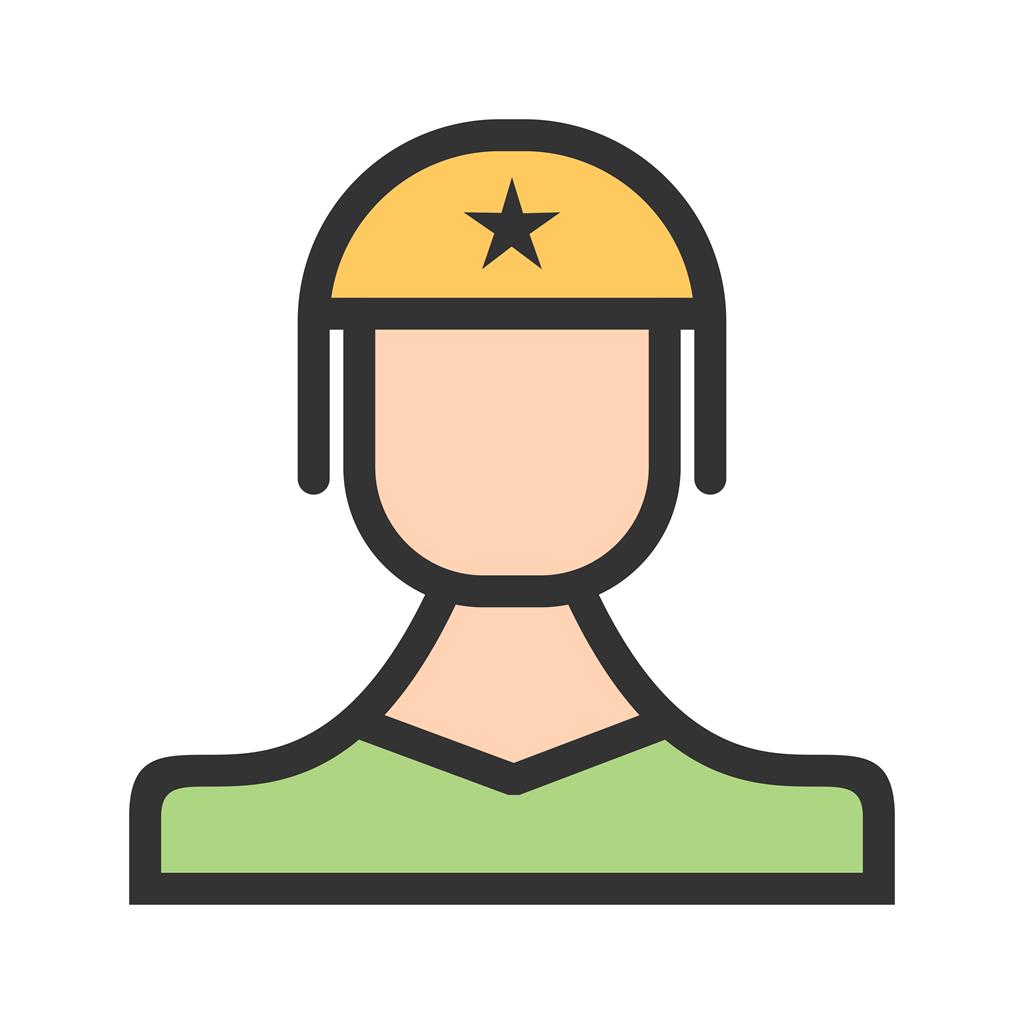Soldier Line Filled Icon - IconBunny
