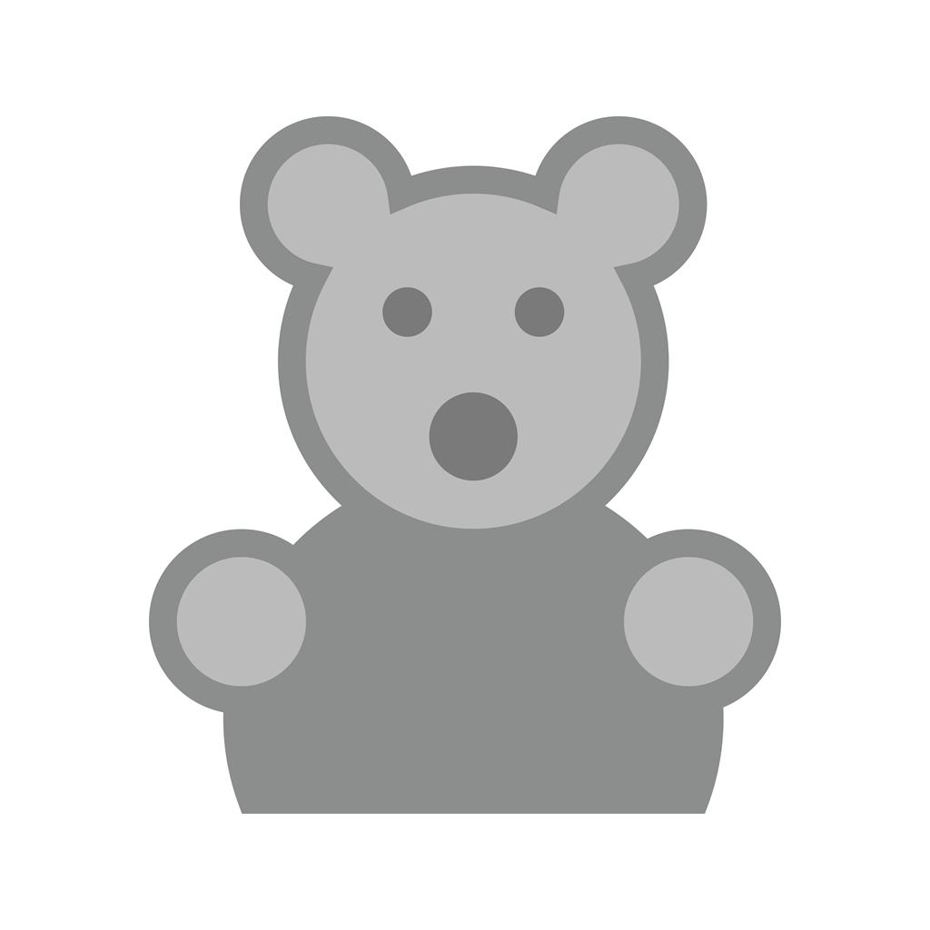 Stuffed Bunny Greyscale Icon - IconBunny