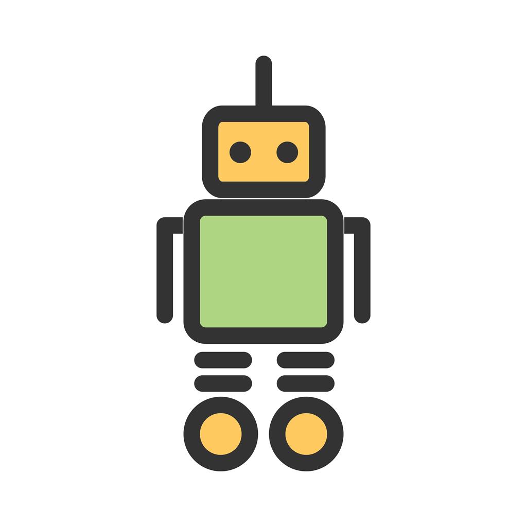 Robot Line Filled Icon - IconBunny