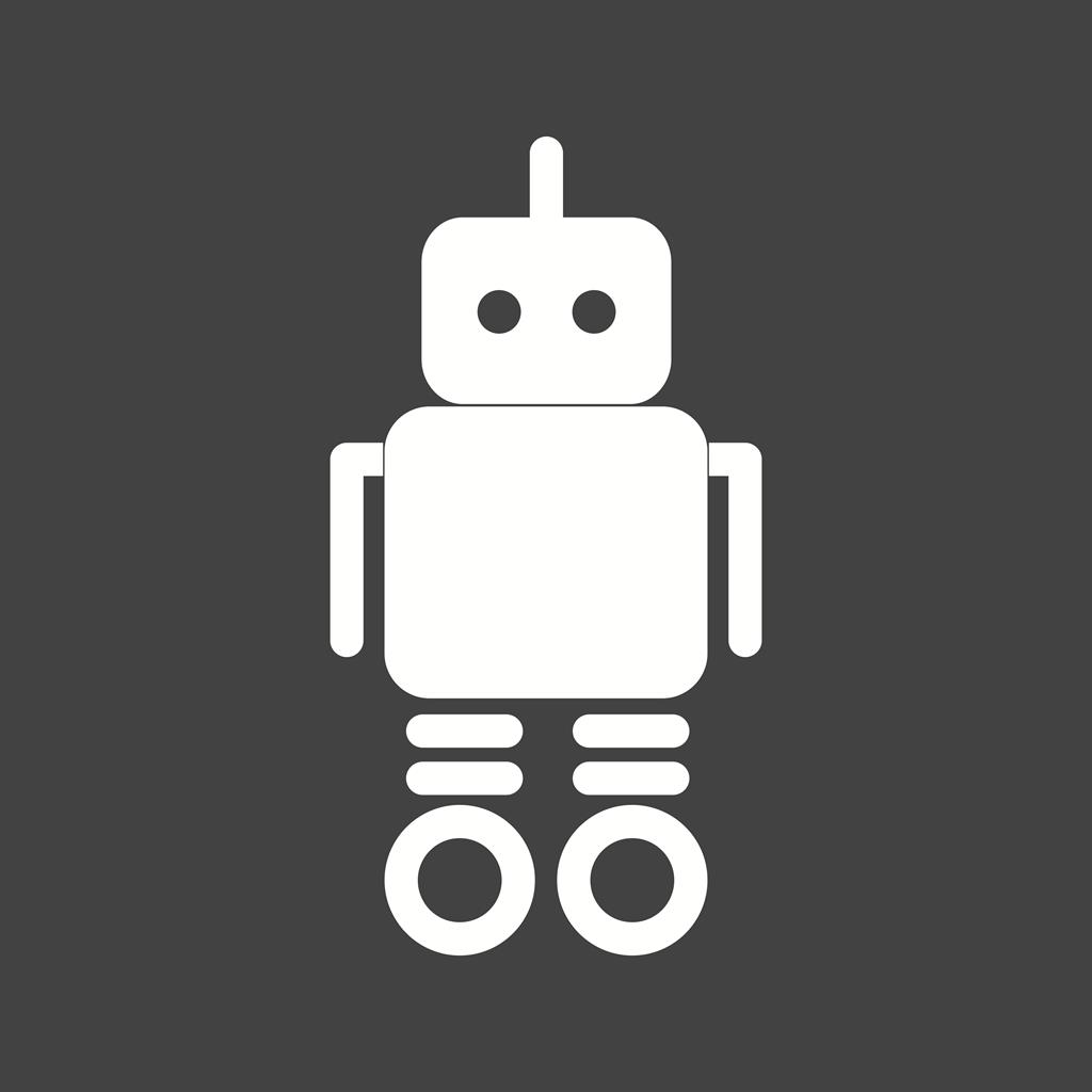 Robot Glyph Inverted Icon - IconBunny