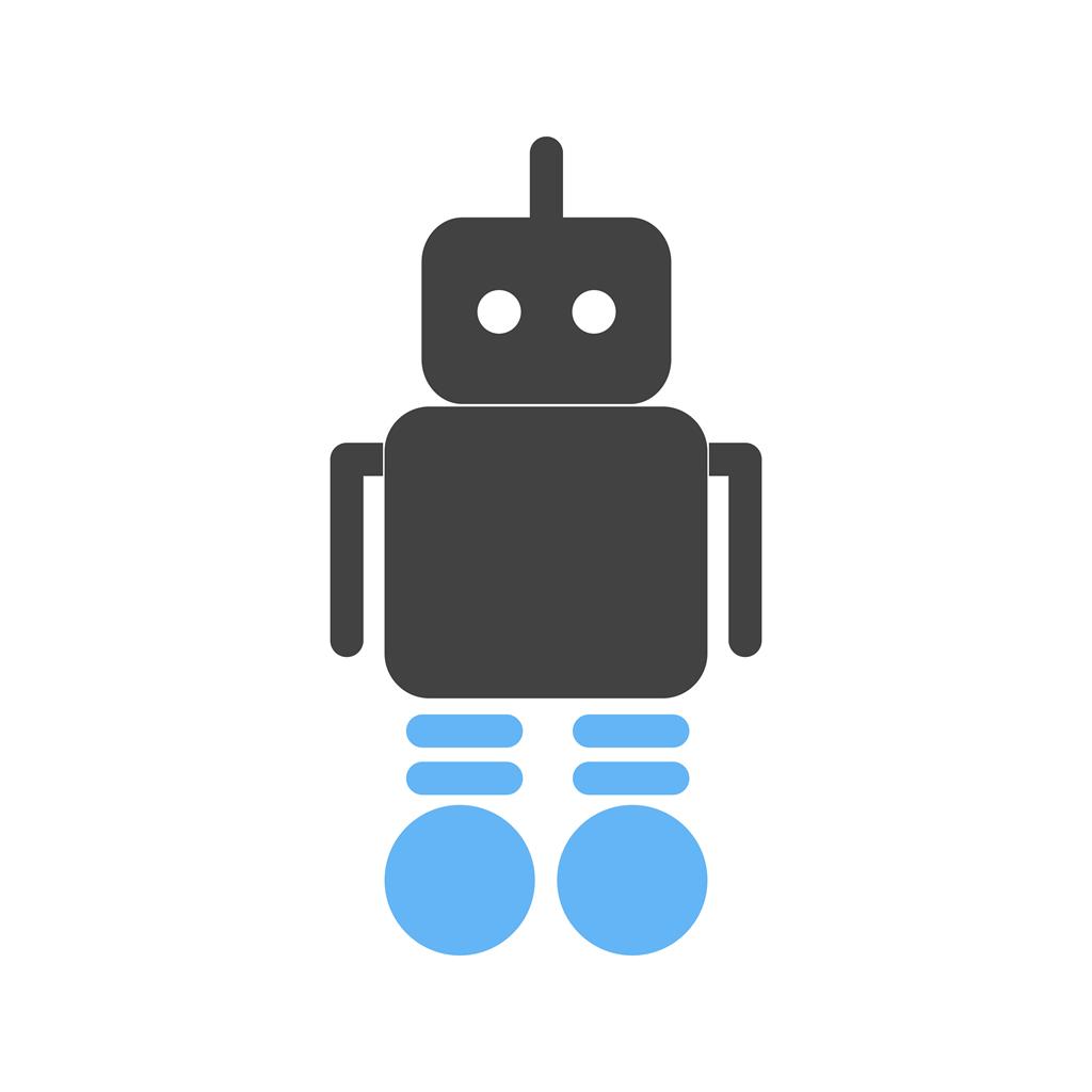 Robot Blue Black Icon - IconBunny