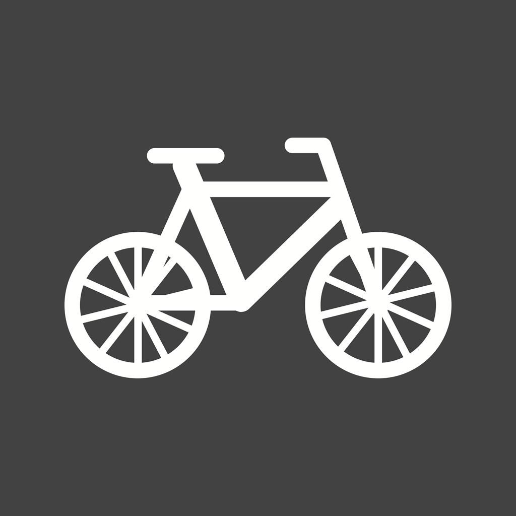 Bicycle Glyph Inverted Icon - IconBunny
