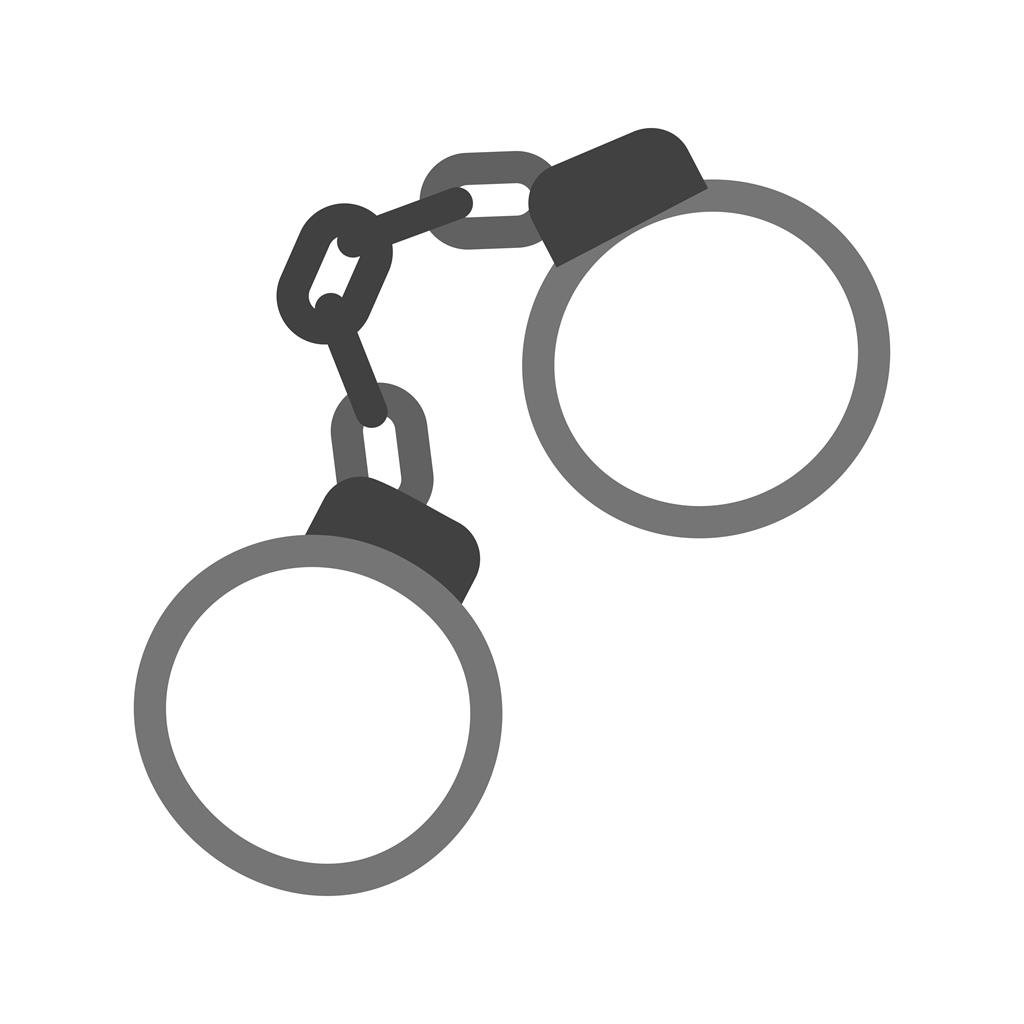 Handcuffs Greyscale Icon - IconBunny