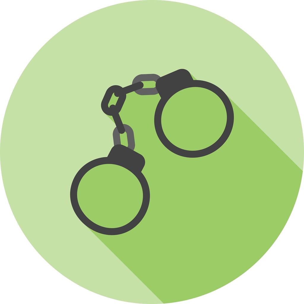 Handcuffs Flat Shadowed Icon - IconBunny