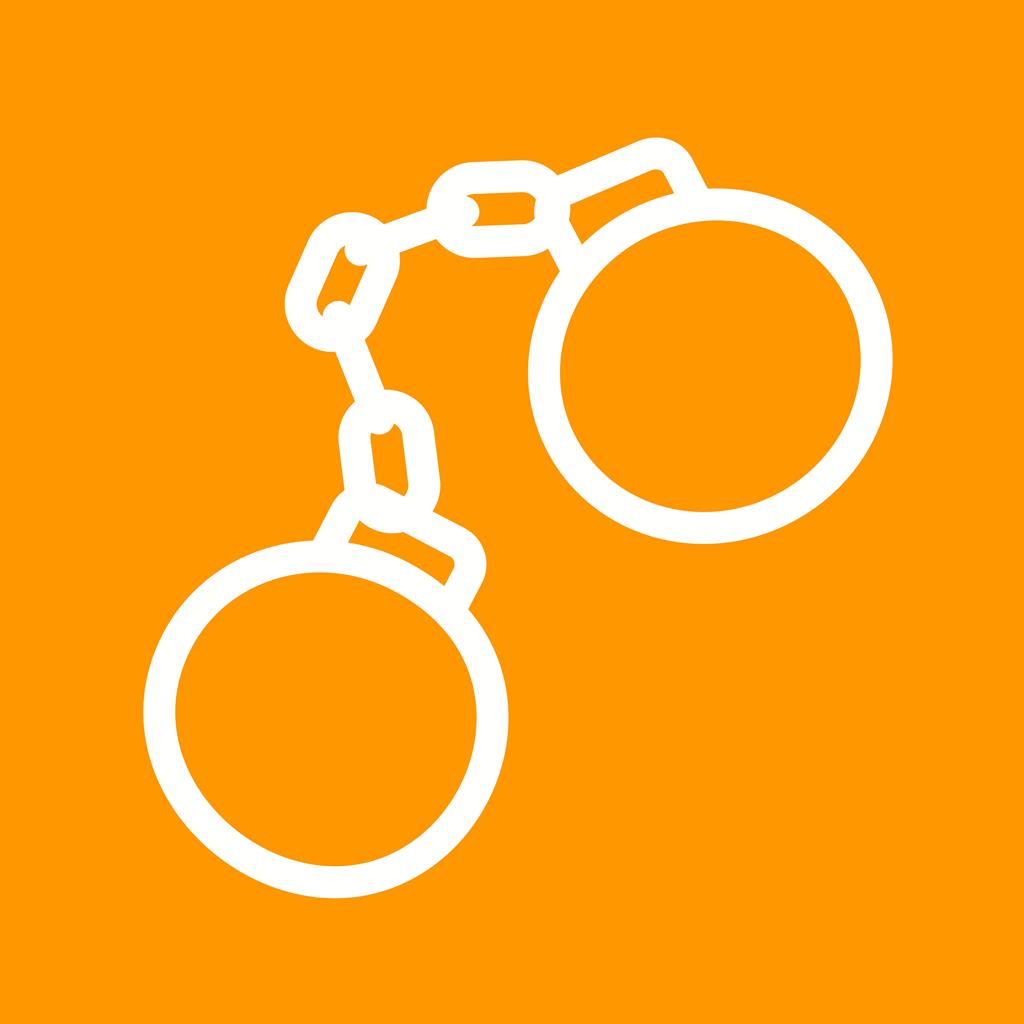 Handcuffs Line Multicolor B/G Icon - IconBunny