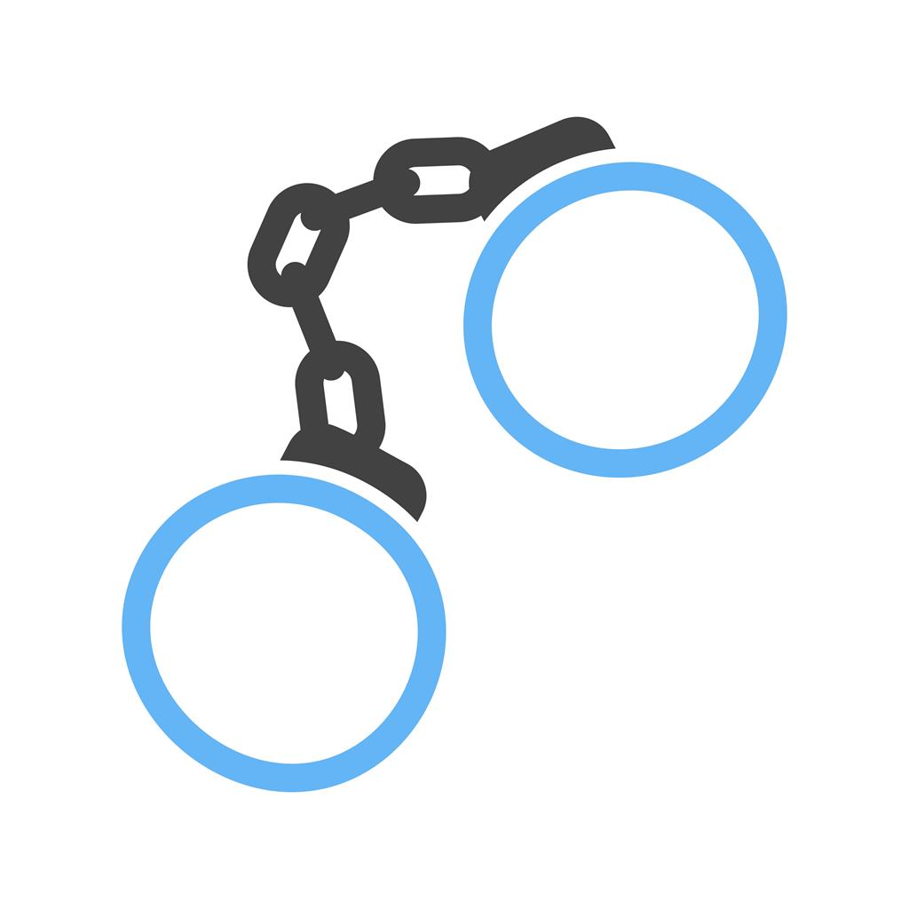 Handcuffs Blue Black Icon - IconBunny