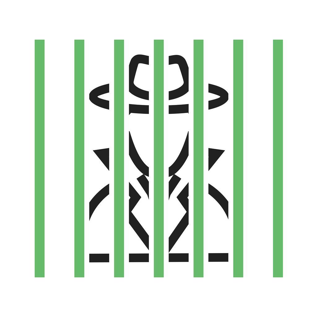 Criminal behind bars Line Green Black Icon - IconBunny