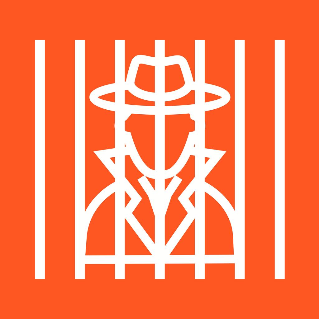 Criminal behind bars Line Multicolor B/G Icon - IconBunny