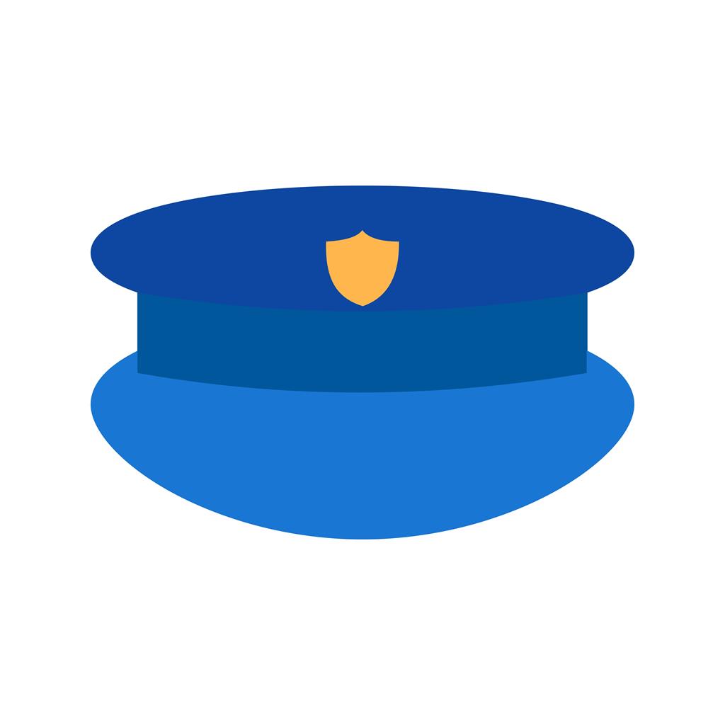 Policeman's hat Flat Multicolor Icon - IconBunny