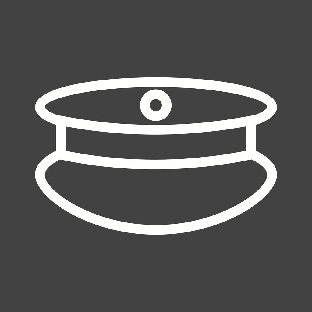 Policeman's hat Line Inverted Icon - IconBunny