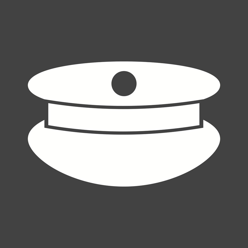 Policeman's hat Glyph Inverted Icon - IconBunny