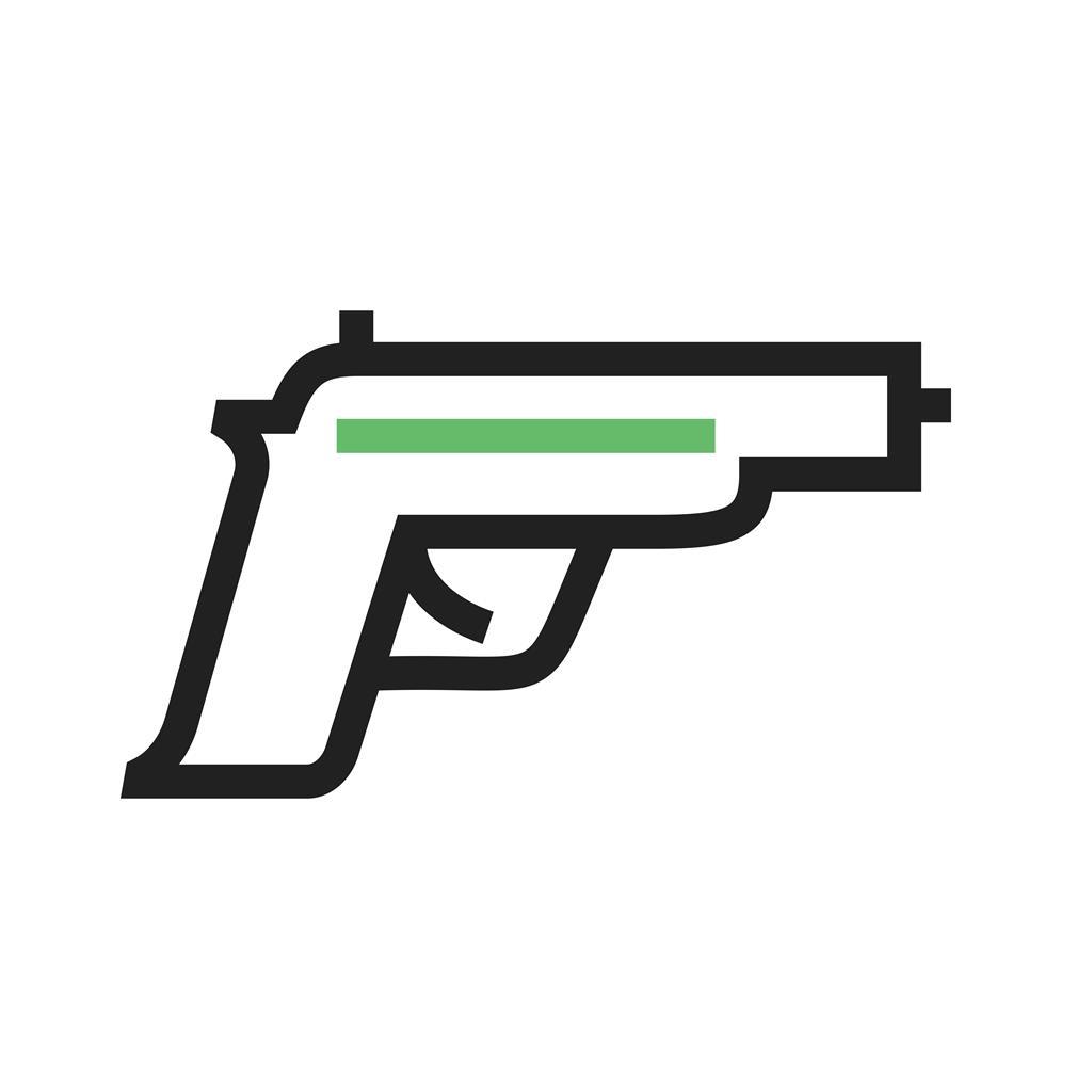 Pistol Line Green Black Icon - IconBunny