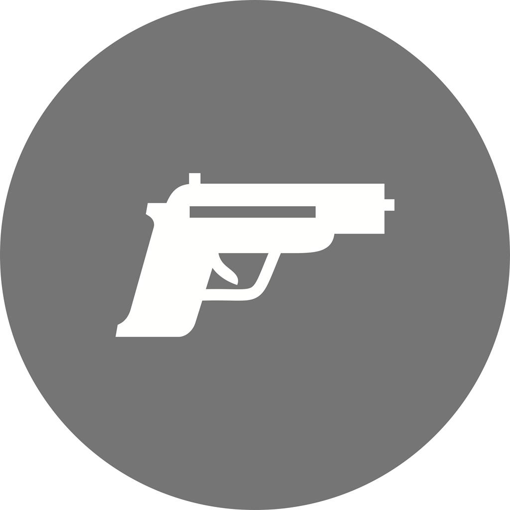 Pistol Flat Round Icon - IconBunny