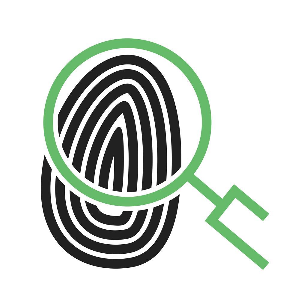 Fingerprint Line Green Black Icon - IconBunny