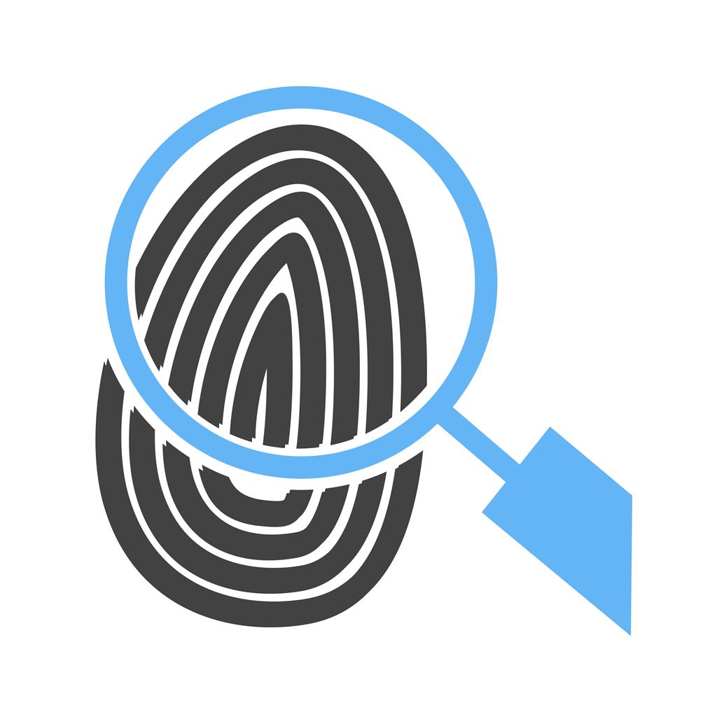 Fingerprint Blue Black Icon - IconBunny