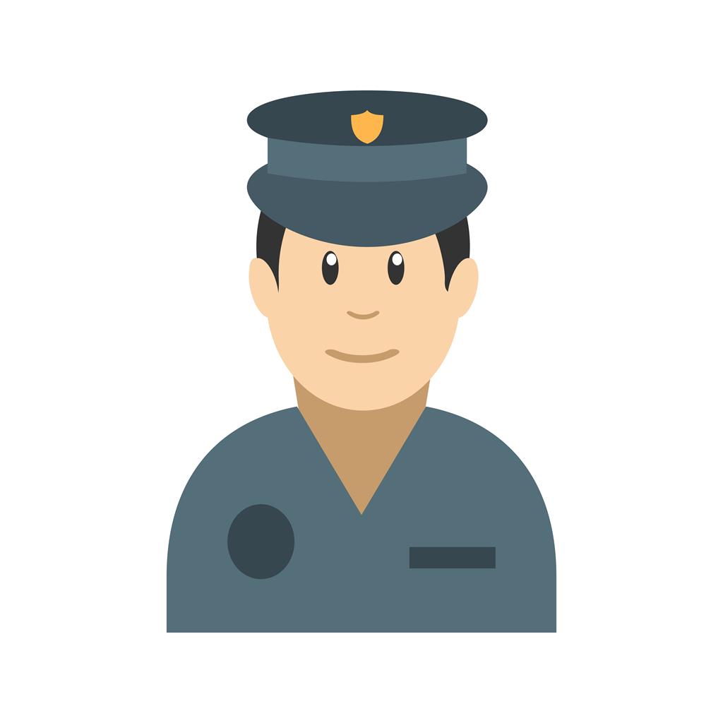 Policeman Flat Multicolor Icon - IconBunny