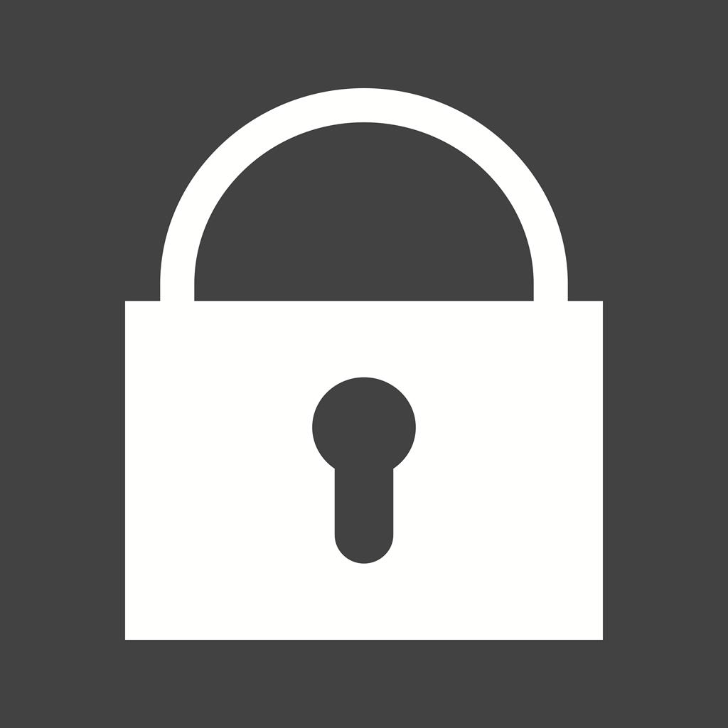 Lock Glyph Inverted Icon - IconBunny