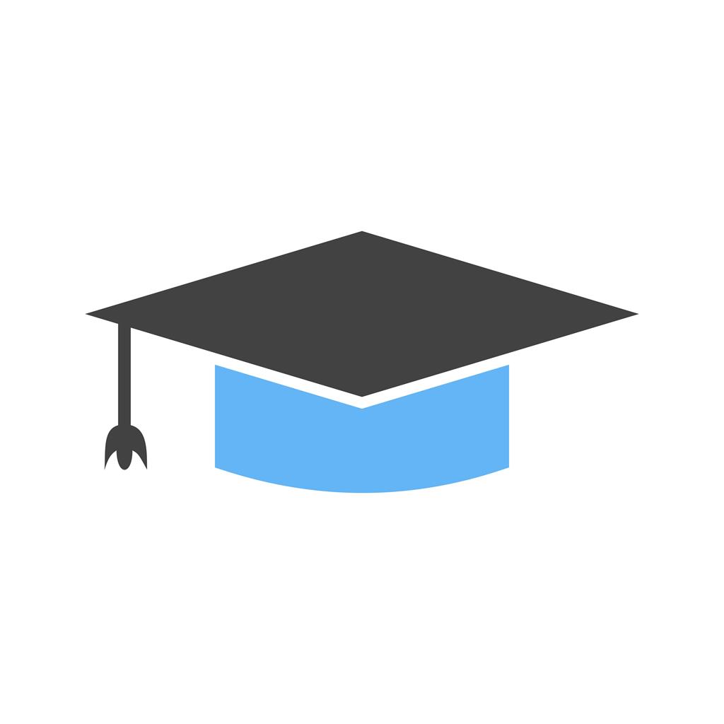 Graduate Hat Blue Black Icon - IconBunny