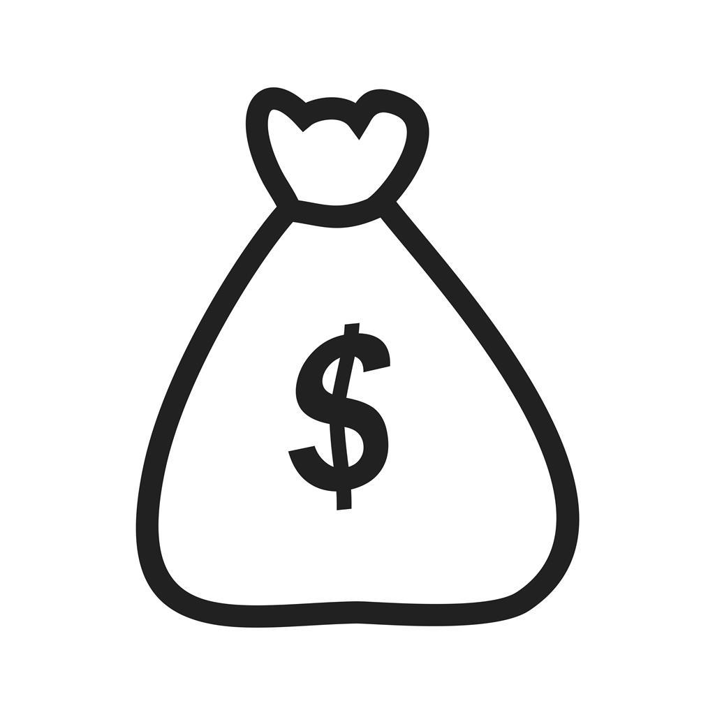 Money Bag Line Icon - IconBunny