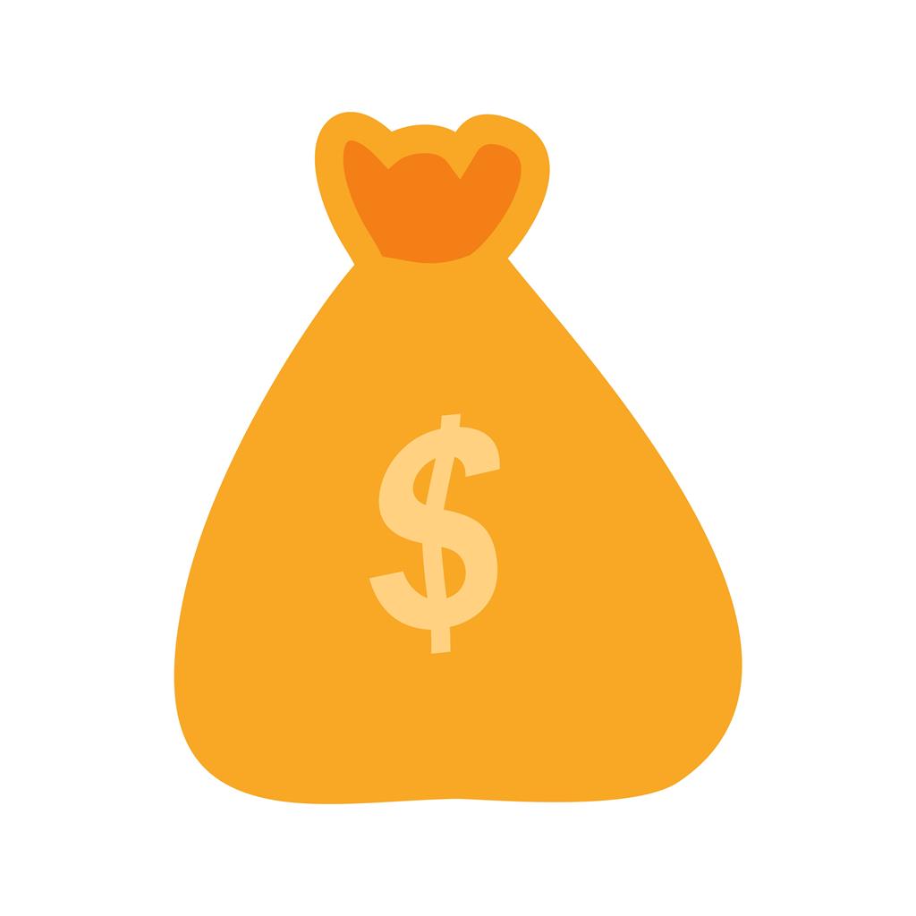 Money Bag Flat Multicolor Icon - IconBunny