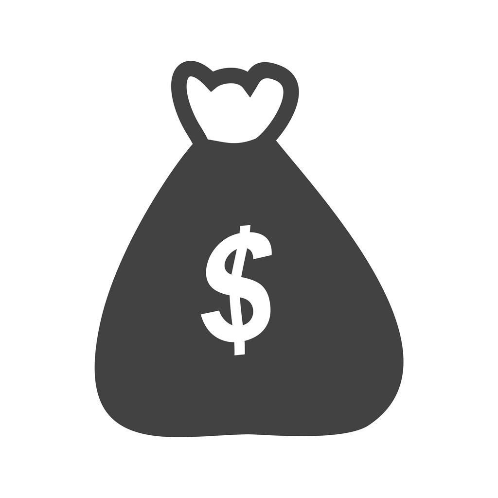 Money Bag Glyph Icon - IconBunny