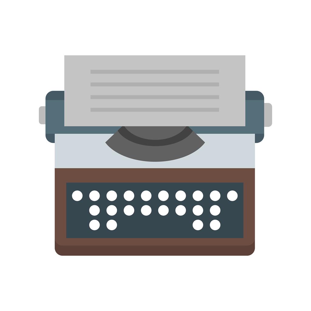 Typewriter Flat Multicolor Icon - IconBunny