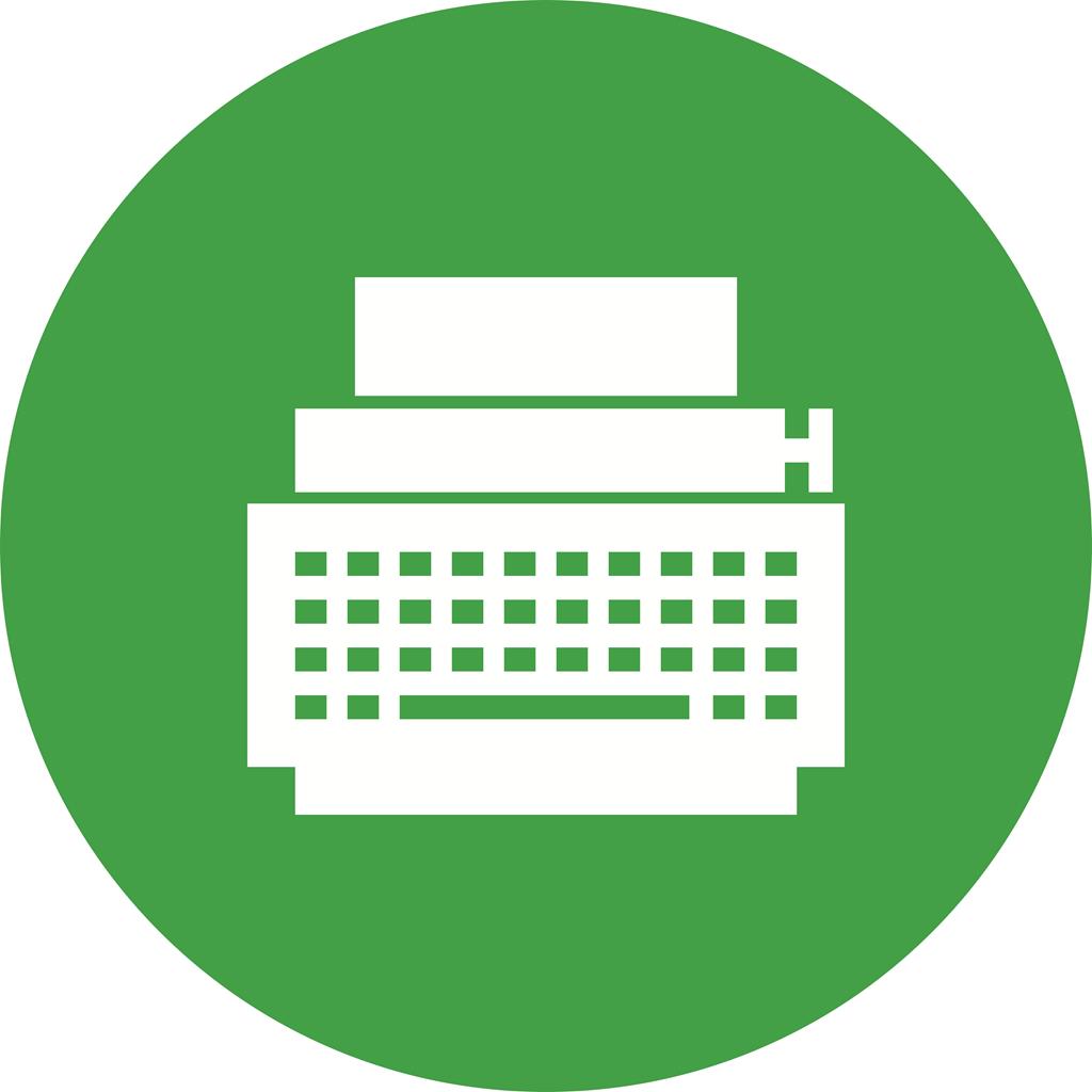 Typewriter Flat Round Icon - IconBunny