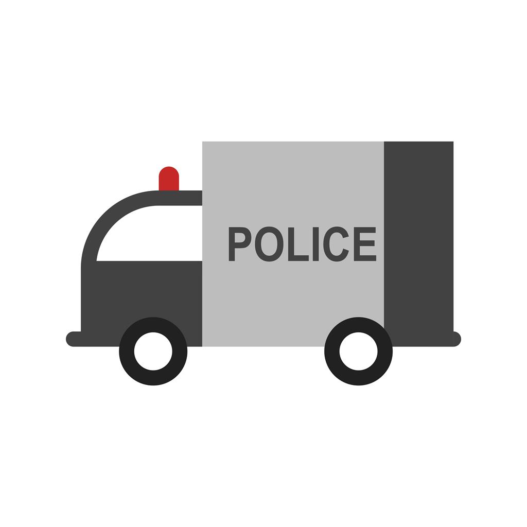 Police Van Flat Multicolor Icon - IconBunny