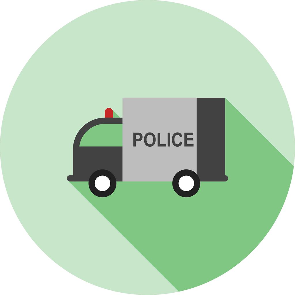 Police Van Flat Shadowed Icon - IconBunny