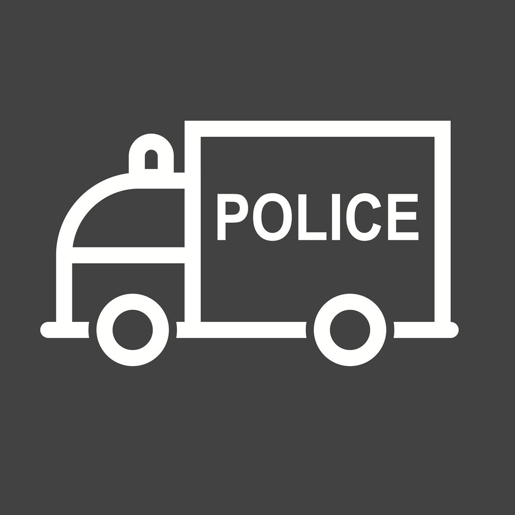 Police Van Line Inverted Icon - IconBunny