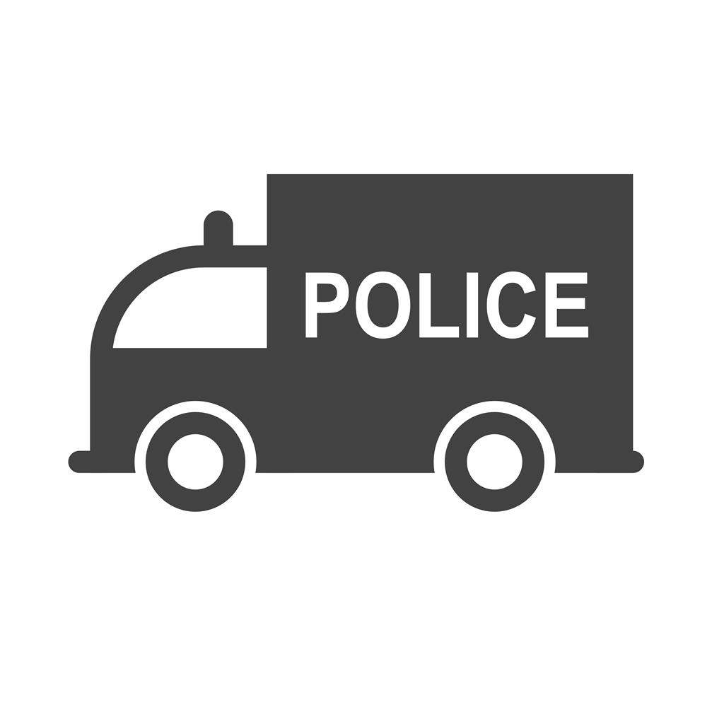 Police Van Glyph Icon - IconBunny
