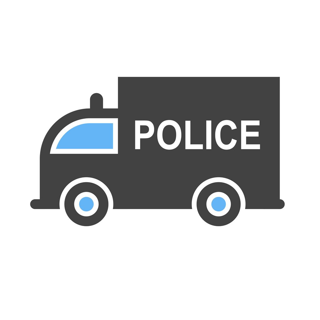 Police Van Blue Black Icon - IconBunny