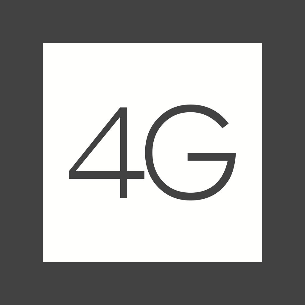 4G Glyph Inverted Icon - IconBunny
