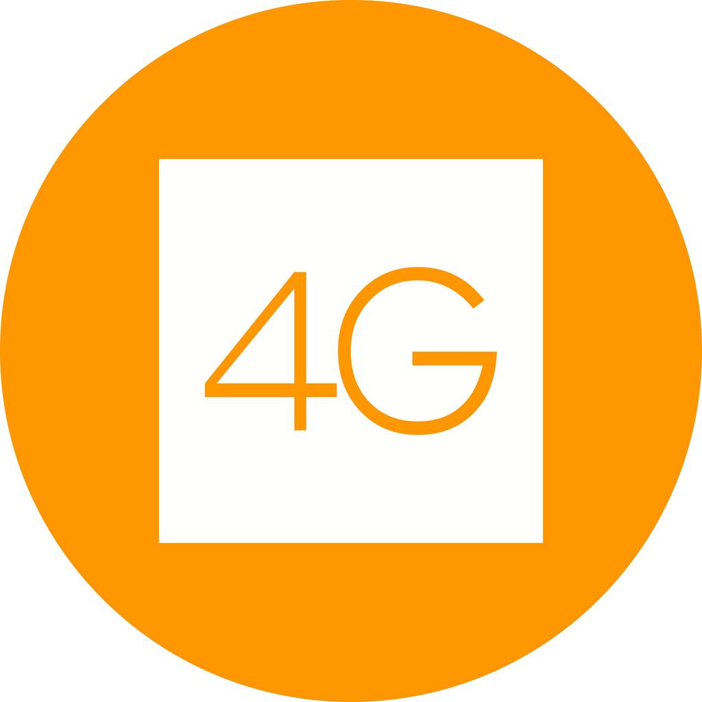 4G Flat Round Icon - IconBunny