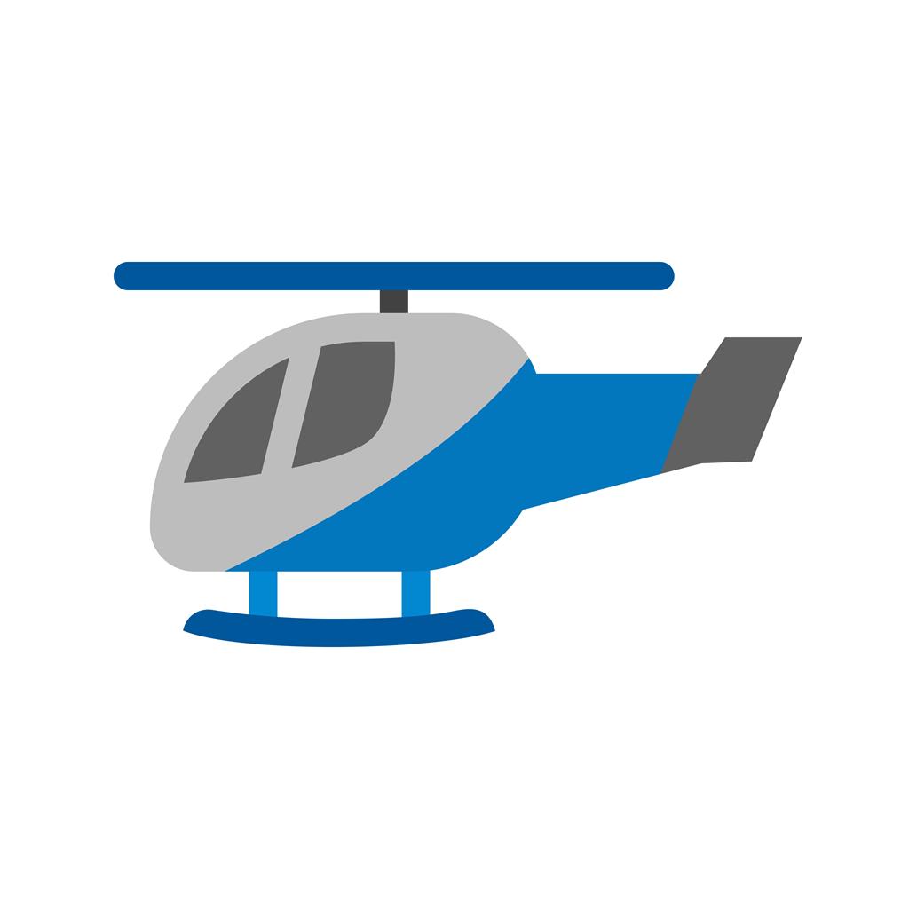 Police Helicopter Flat Multicolor Icon - IconBunny