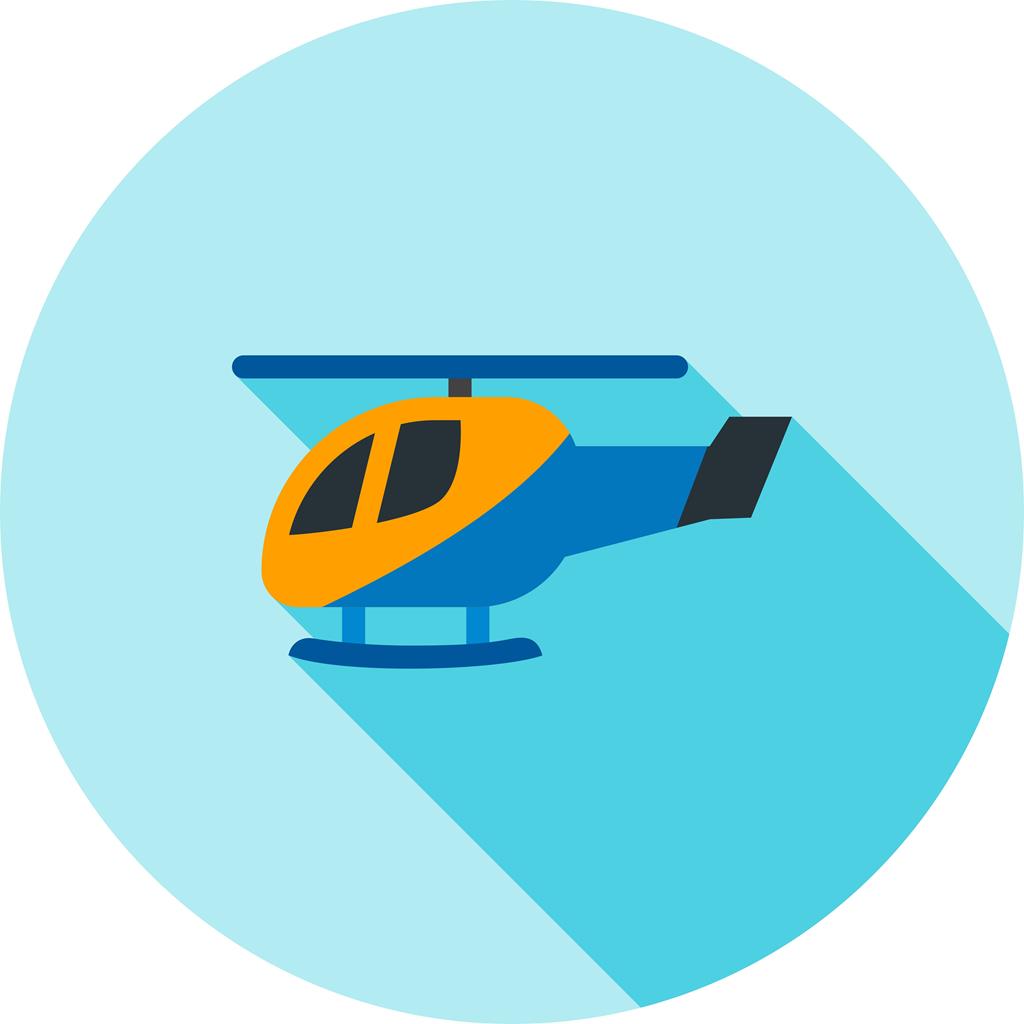 Police Helicopter Flat Shadowed Icon - IconBunny