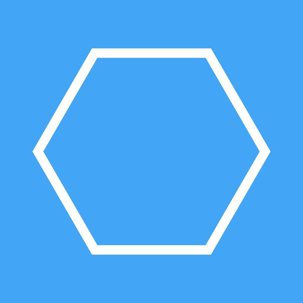 Hexagon Line Multicolor B/G Icon - IconBunny