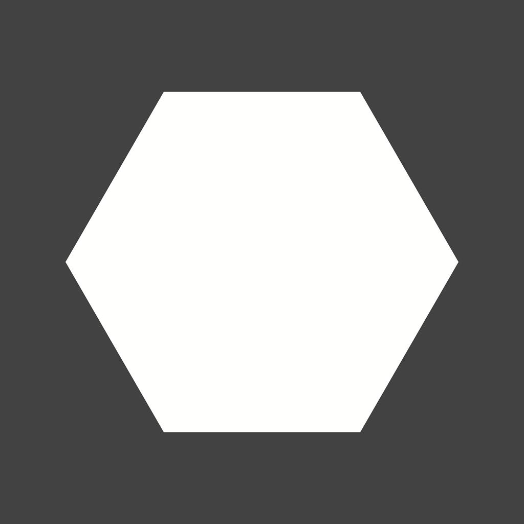 Hexagon Glyph Inverted Icon - IconBunny
