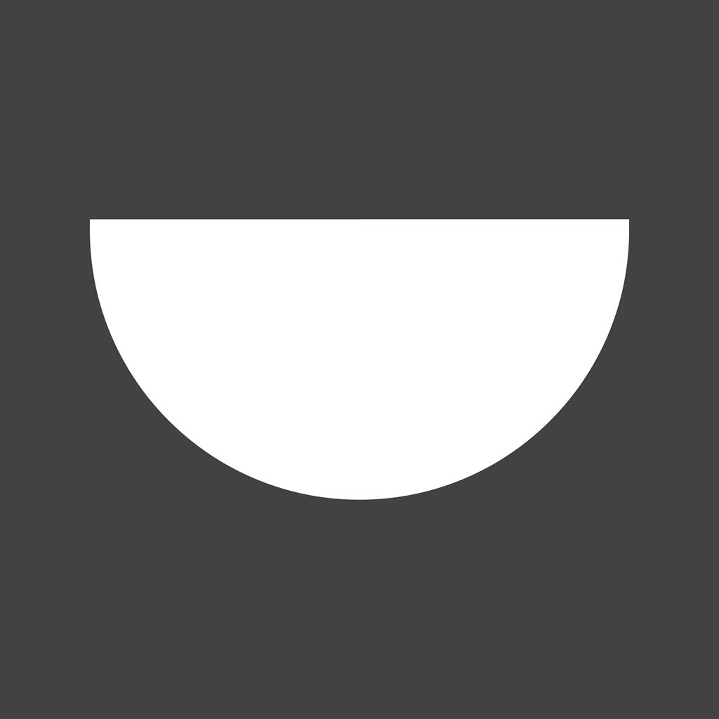 Semi Circle Glyph Inverted Icon - IconBunny