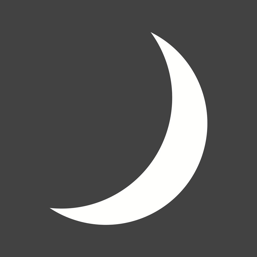 Crescent Glyph Inverted Icon - IconBunny