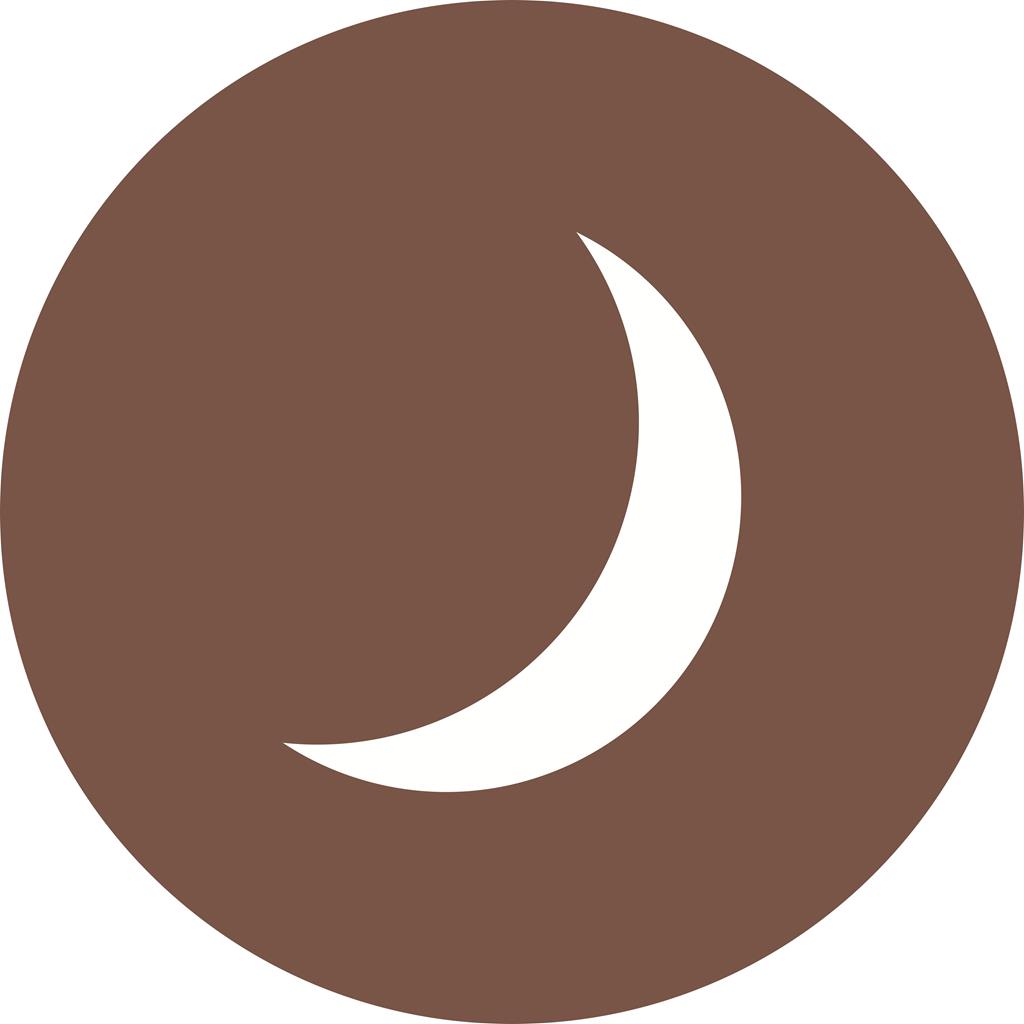 Crescent Flat Round Icon - IconBunny